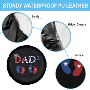 Patriotic Twin Dad American Flag Spare Tire Cover Father Of Twins USA Gift TS12 Print Your Wear