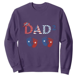 Patriotic Twin Dad American Flag Sweatshirt Father Of Twins USA Gift TS12 Purple Print Your Wear