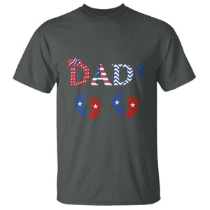 Patriotic Twin Dad American Flag T Shirt Father Of Twins USA Gift TS12 Dark Heather Print Your Wear