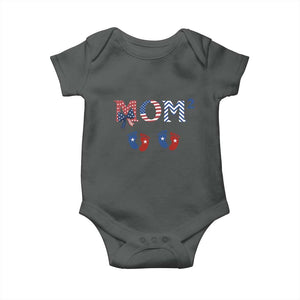 Patriotic Twin Mom Announcement American Flag Gift Baby Onesie TS12 Dark Heather Print Your Wear