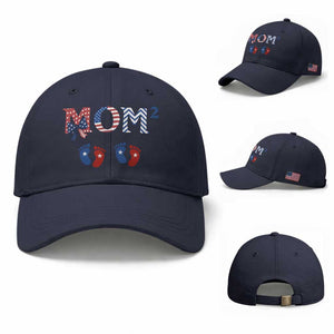 Patriotic Twin Mom Announcement American Flag Gift Baseball Cap TS12 Baseball Cap Universal Fit Navy Print Your Wear