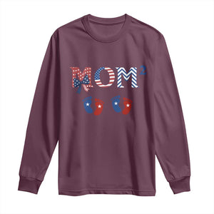 Patriotic Twin Mom Announcement American Flag Gift Long Sleeve Shirt TS12 Maroon Print Your Wear