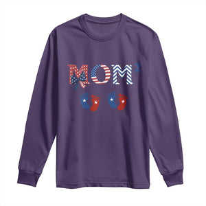 Patriotic Twin Mom Announcement American Flag Gift Long Sleeve Shirt TS12 Purple Print Your Wear