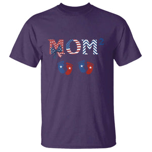 Patriotic Twin Mom Announcement American Flag Gift T Shirt TS12 Purple Print Your Wear