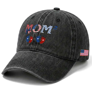 Patriotic Twin Mom Announcement American Flag Gift Washed Cotton Baseball Cap TS12 Print Your Wear