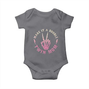 Twin Mom Baby Onesie Make It A Double Expecting Twins Mothers Day TS12 Charcoal Print Your Wear