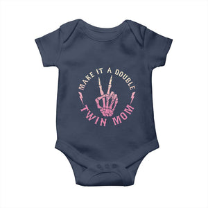 Twin Mom Baby Onesie Make It A Double Expecting Twins Mothers Day TS12 Navy Print Your Wear