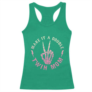 Twin Mom Racerback Tank Top Make It A Double Expecting Twins Mothers Day TS12 Irish Green Print Your Wear