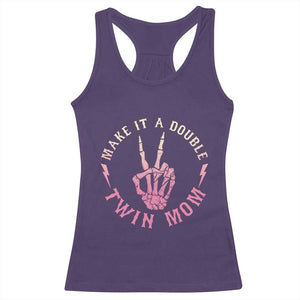 Twin Mom Racerback Tank Top Make It A Double Expecting Twins Mothers Day TS12 Purple Print Your Wear
