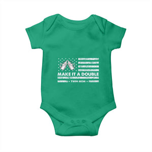 Twin Mom Baby Onesie Make It A Double Patriotic USA Flag Gift TS12 Irish Green Print Your Wear