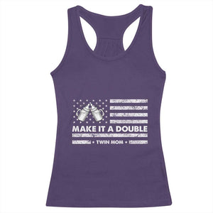 Twin Mom Racerback Tank Top Make It A Double Patriotic USA Flag Gift TS12 Purple Print Your Wear