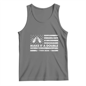 Twin Mom Tank Top Make It A Double Patriotic USA Flag Gift TS12 Black Heather Print Your Wear