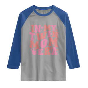 In My Twin Mom Era Raglan Shirt Funny Mama Twin Pregnancy Announcement TS12 Sport Gray Royal Print Your Wear
