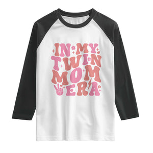 In My Twin Mom Era Raglan Shirt Funny Mama Twin Pregnancy Announcement TS12 White Black Print Your Wear