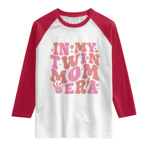 In My Twin Mom Era Raglan Shirt Funny Mama Twin Pregnancy Announcement TS12 White Red Print Your Wear