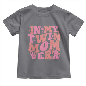 In My Twin Mom Era Toddler T Shirt Funny Mama Twin Pregnancy Announcement TS12 Charcoal Print Your Wear