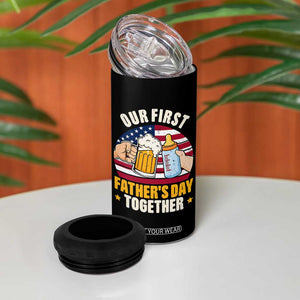 Patriotic Our First Fathers Day Together 4 in 1 Can Cooler Tumbler Gift For New Dad TS12 Print Your Wear