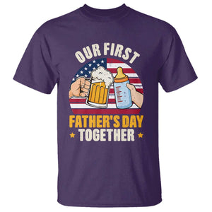 Patriotic Our First Fathers Day Together T Shirt Gift For New Dad TS12 Purple Print Your Wear