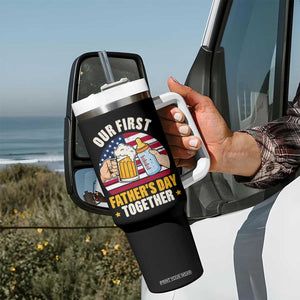 Patriotic Our First Fathers Day Together Tumbler With Handle Gift For New Dad TS12 Print Your Wear