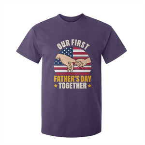 Our First Fathers Day Together T Shirt For Kid Patriotic New Dad Gift TS12 Purple Print Your Wear