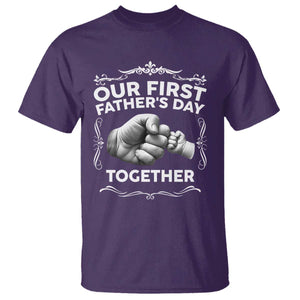 Proud New Dad T Shirt Our First Fathers Day Together Gift TS12 Purple Print Your Wear