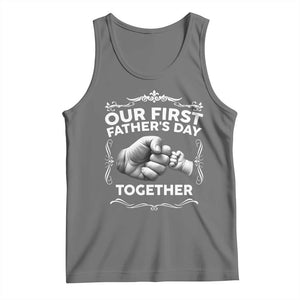 Proud New Dad Tank Top Our First Fathers Day Together Gift TS12 Black Heather Print Your Wear