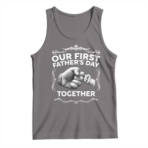 Proud New Dad Tank Top Our First Fathers Day Together Gift TS12 Deep Heather Print Your Wear