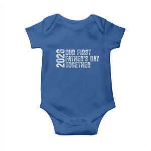 Our First Fathers Day Together 2026 Baby Onesie New Dad Gift TS12 Royal Blue Print Your Wear
