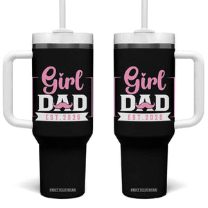Girl Dad Est 2026 Tumbler With Handle Proud New Dad Gift TS12 One Size: 40 oz Black Print Your Wear