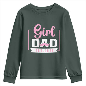 Girl Dad Est 2026 Youth Sweatshirt Proud New Dad Gift TS12 Dark Forest Green Print Your Wear