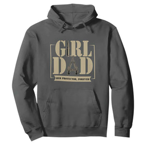 Girl Dad Her Protector Forever Hoodie New Dad Fathers Day Gift TS12 Dark Heather Print Your Wear