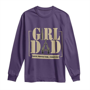 Girl Dad Her Protector Forever Long Sleeve Shirt New Dad Fathers Day Gift TS12 Purple Print Your Wear