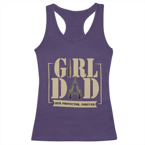 Girl Dad Her Protector Forever Racerback Tank Top New Dad Fathers Day Gift TS12 Purple Print Your Wear