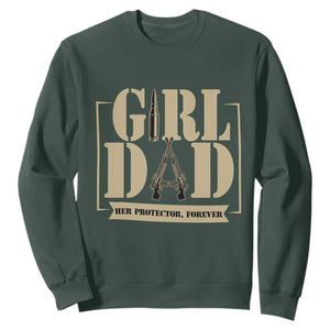 Girl Dad Her Protector Forever Sweatshirt New Dad Fathers Day Gift TS12 Dark Forest Green Print Your Wear