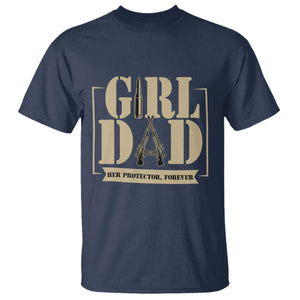 Girl Dad Her Protector Forever T Shirt New Dad Fathers Day Gift TS12 Navy Print Your Wear