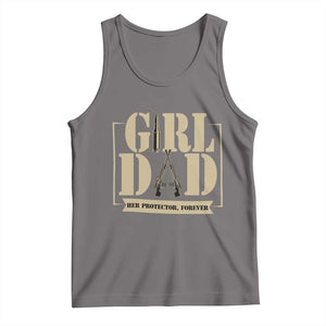 Girl Dad Her Protector Forever Tank Top New Dad Fathers Day Gift TS12 Deep Heather Print Your Wear