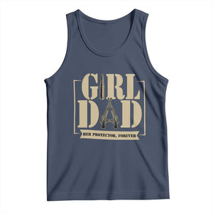 Girl Dad Her Protector Forever Tank Top New Dad Fathers Day Gift TS12 Navy Print Your Wear