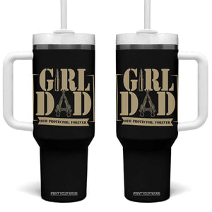 Girl Dad Her Protector Forever Tumbler With Handle New Dad Fathers Day Gift TS12 One Size: 40 oz Black Print Your Wear