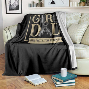 Girl Dad Her Protector Forever Throw Blanket Proud Father Of A Daughter TS12 Print Your Wear