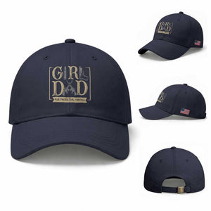 Girl Dad Her Protector Forever Baseball Cap Proud Father Of A Daughter TS12 Baseball Cap Universal Fit Navy Print Your Wear