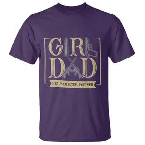 Girl Dad Her Protector Forever T Shirt Proud Father Of A Daughter TS12 Purple Print Your Wear