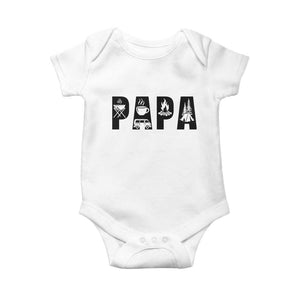 Camping Papa Baby Onesie Camper Dad Fathers Day Gift TS12 White Print Your Wear