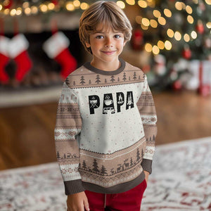 Camping Papa Ugly Christmas Sweater Camper Dad Fathers Day Gift TS12 Mocha Mousse Print Your Wear