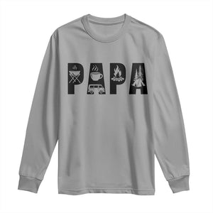 Camping Papa Long Sleeve Shirt Camper Dad Fathers Day Gift TS12 Sport Gray Print Your Wear