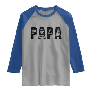Camping Papa Raglan Shirt Camper Dad Fathers Day Gift TS12 Sport Gray Royal Print Your Wear