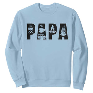 Camping Papa Sweatshirt Camper Dad Fathers Day Gift TS12 Light Blue Print Your Wear