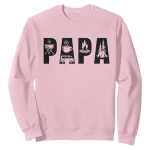 Camping Papa Sweatshirt Camper Dad Fathers Day Gift TS12 Light Pink Print Your Wear