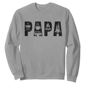 Camping Papa Sweatshirt Camper Dad Fathers Day Gift TS12 Sport Gray Print Your Wear