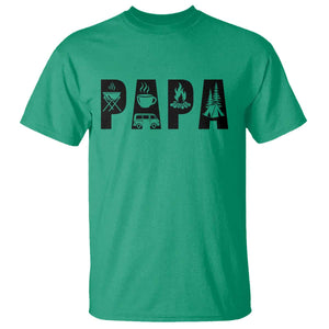 Camping Papa T Shirt Camper Dad Fathers Day Gift TS12 Irish Green Print Your Wear