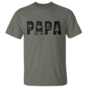 Camping Papa T Shirt Camper Dad Fathers Day Gift TS12 Military Green Print Your Wear